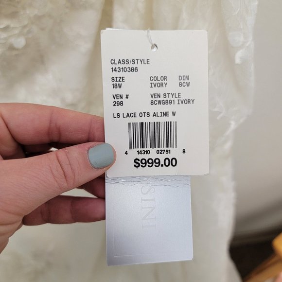 NWT 18W Oleg Cassini Wedding Dress - Picture 3 of 8